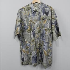 Vintage 90s‎ Tori Richard Hawaiian Shirt Size XL Tropical Floral Art Cotton Lawn